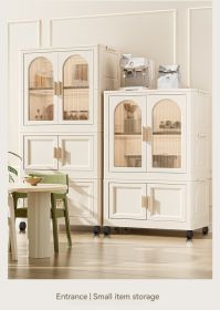 25.59" Side Wide Folding Wardrobe , 25.59"×15.75"×57.09", with Magnetic Door