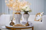 Exquisite White Gilded Ginger Jar with Removable Lid