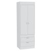 Lisboa Armoire, Rod, Double Door, Two Drawers, Metal Handles -White