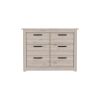Becca 6 Drawer Double Dresser , Four Legs, Metal Hardware -Light Gray