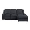2-Piece Reclining Sectional with Right Chaise Chenille Fabric Upholstery Drop-Down Cup Holders Modern Living Room Furniture