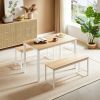 Dining Table Set, Bar Table with 2 Dining Benches, Kitchen Table Counter with Chairs, Industrial for Kitchen Breakfast Table, Living Room, Party Room