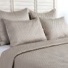 Kahn 26 Inch Hand Stitched Soft Sateen Euro Pillow Sham, Cotton Fill Brown