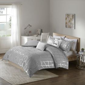 Metallic Printed Comforter Set (Color: as pic)