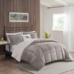 Plush to Sherpa Down Alternative Comforter Set (Color: as pic)