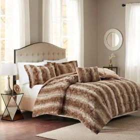 4PC Faux Fur Comforter Set (Color: as pic)
