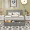 Full Size Platform Bed with Under-bed Drawers