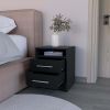 Nightstand Chase: Compact Storage with Shelf & Drawers