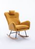 35.5 inch Rocking Chair, Soft Teddy Velvet Fabric Rocking Chair for Nursery