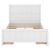 Full Size Platform Bed with Drawers and Storage Shelves